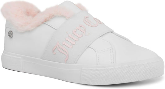 Women'S Slip-On Low Top Shoes - Stylish and Comfortable Casual Tennis Sneakers for Fashionable Walking-Choppy-White/Blush-7