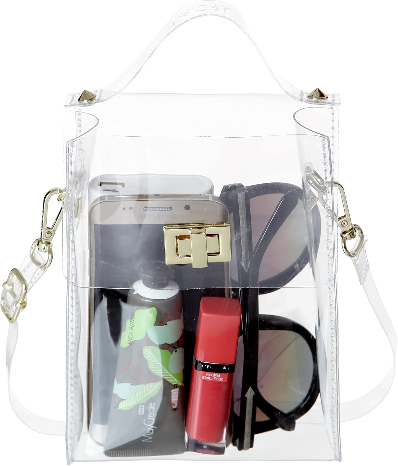 Clear Small Crossbody Bags Stadium Approved Cell Phone Jelly Purse Shoulder Bag for Women