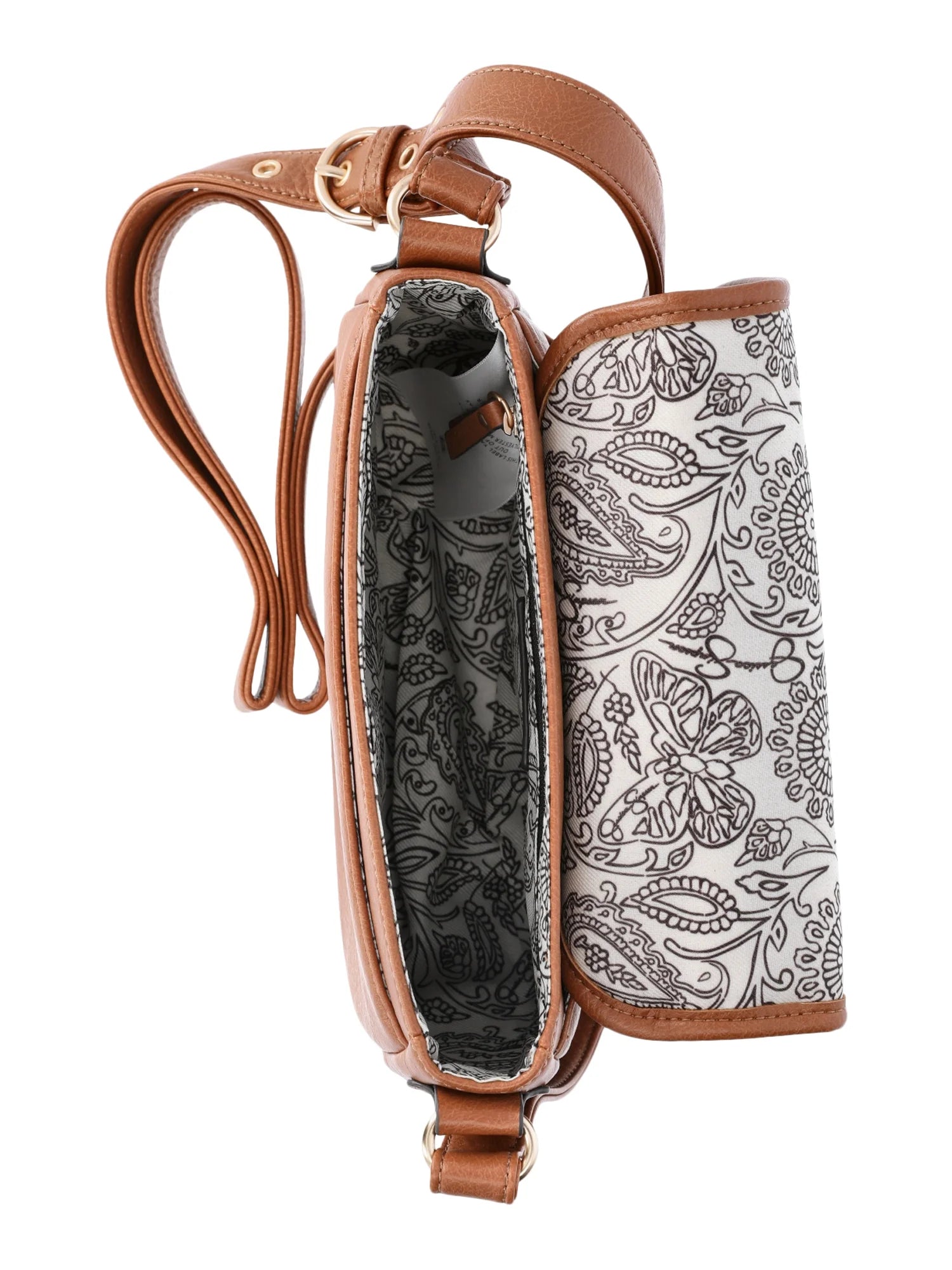 Woman'S Jessie Crossbody Handbag, Cognac & Faux Shearling