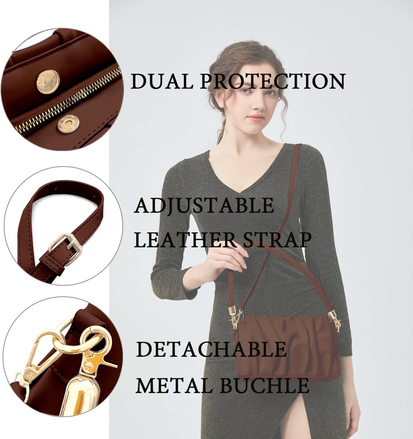 Shoulder Bag Hobo Tote Handbag Clutch Purse Crossbody Purses with Braided Leather Strap for Women