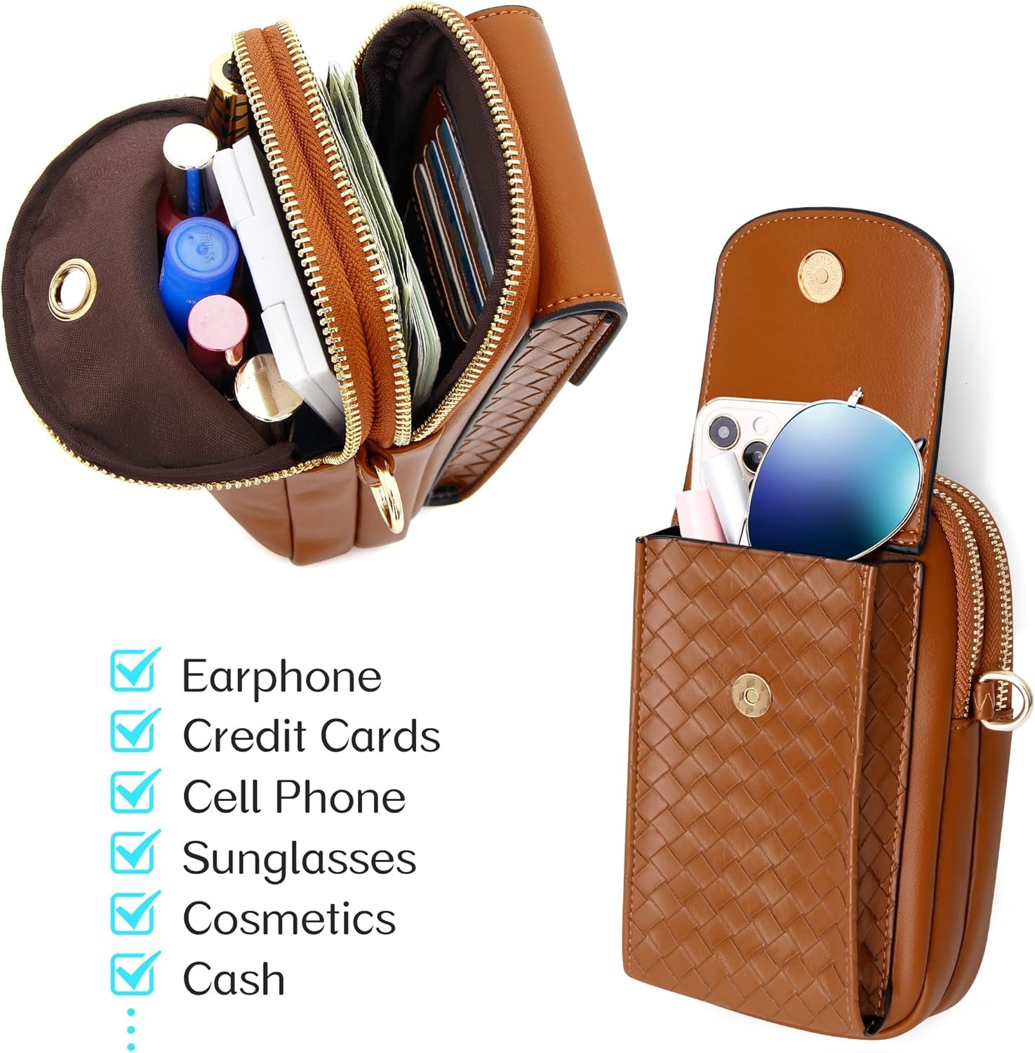 Small Crossbody Phone Bags for Women with Card Slots, Cellphone Purse Wallet for Travel Shopping