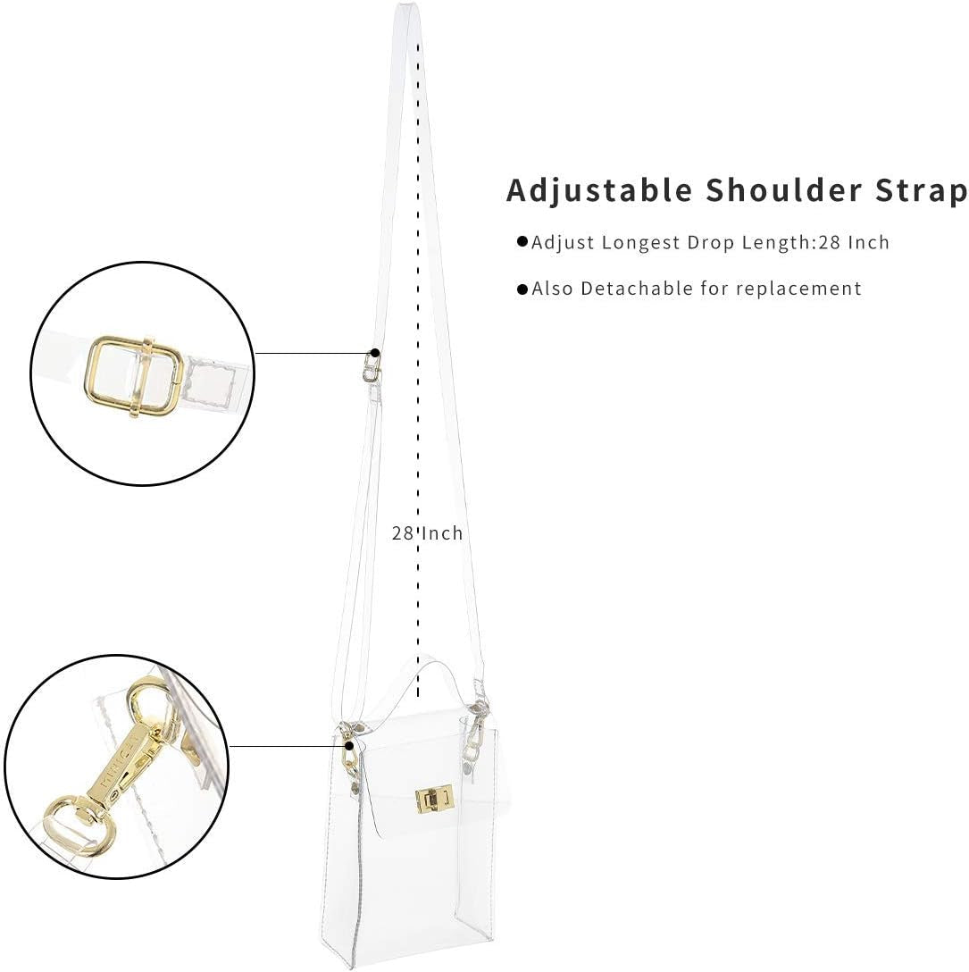 Clear Small Crossbody Bags Stadium Approved Cell Phone Jelly Purse Shoulder Bag for Women
