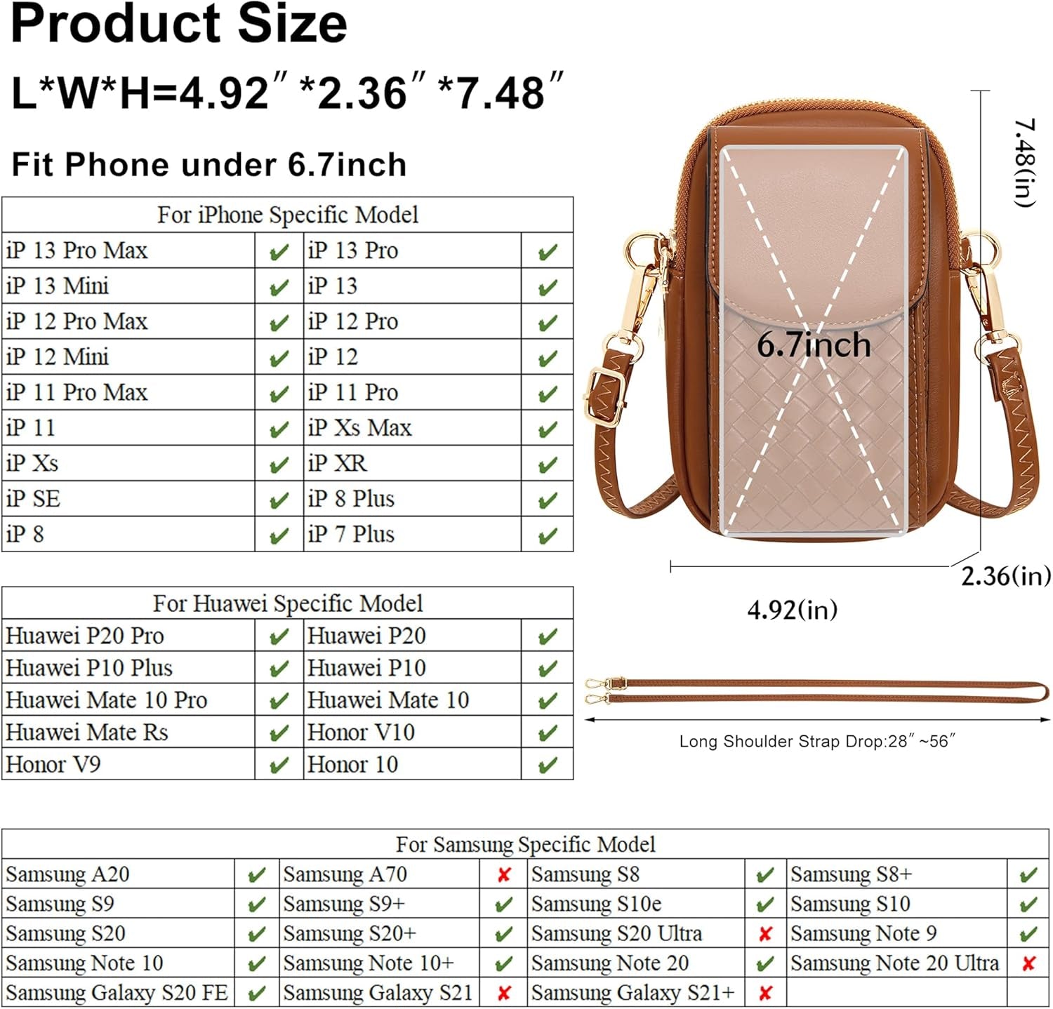 Small Crossbody Phone Bags for Women with Card Slots, Cellphone Purse Wallet for Travel Shopping